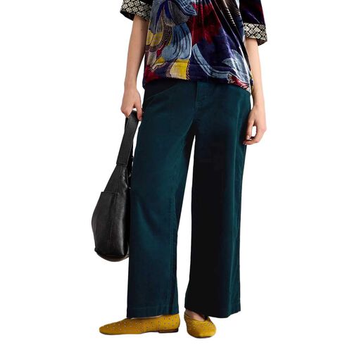 White Stuff Tia Velvet Wide Leg Crop Pant